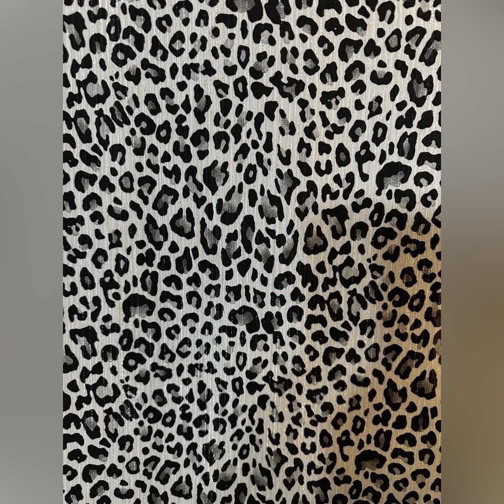 Rebecca Malone Leopard Print Cardigan Top Set Black White Small Chic Layered - Picture 4 of 9